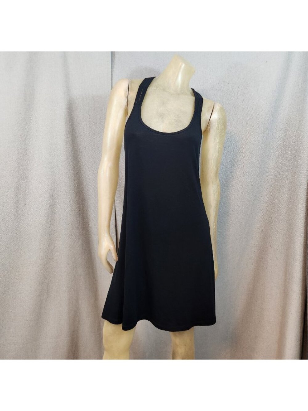 J Valdi Solid Black Slip Dress Sundress LARGE NEW Sleeveless Strappy Jersey
